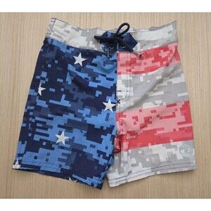 Vineyard Vines Chappy Swim Trunks Boys 4T American Flag Quick-Dry Brief Lined